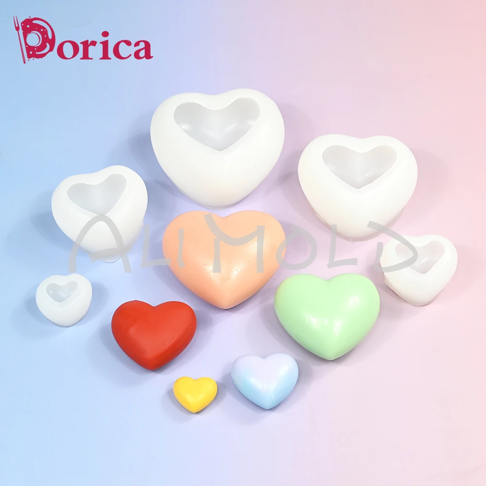 3D Love Heart Silicone Molds Fondant Sugarcraft Chocolate Mould DIY Resin Clay Aroma Candle Mold Valentine Cake Decorating Tools