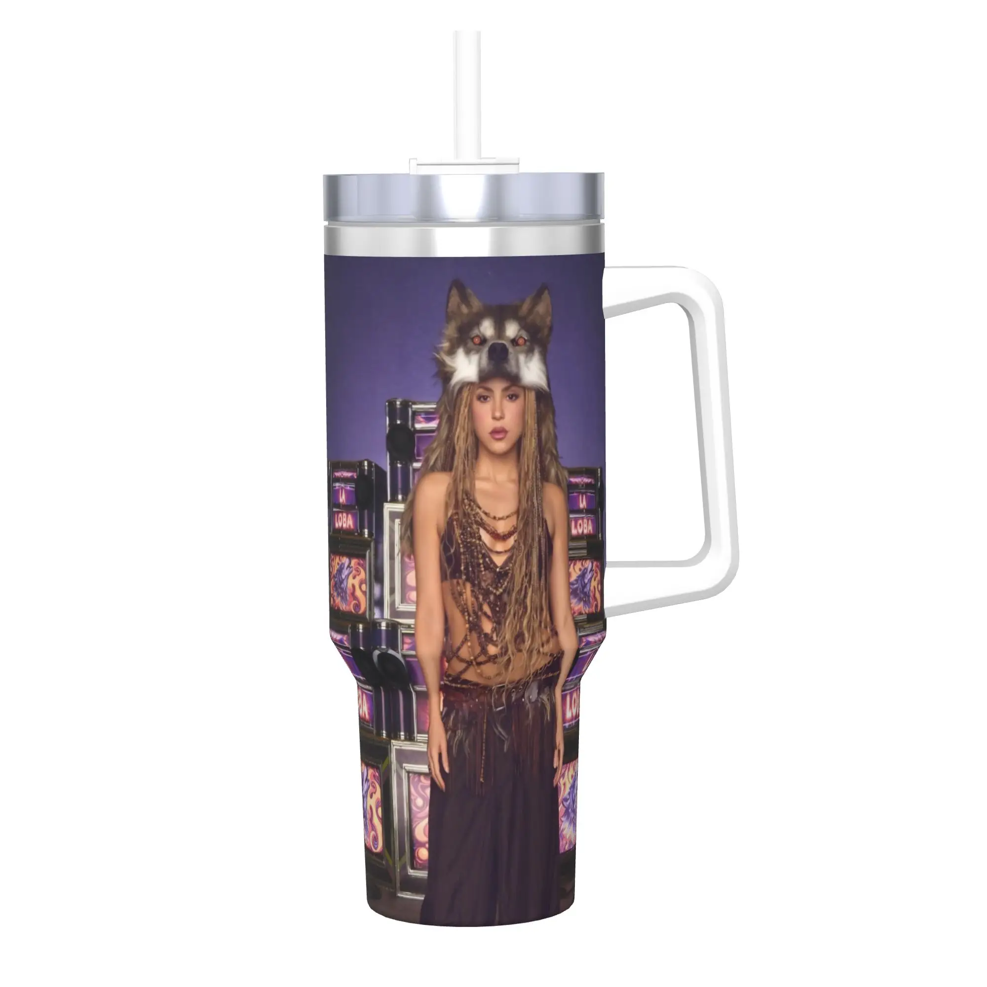 Shakira Singer Tumbler 40oz Stainless Steel Double Wall Vacuum Insulated  Tumblers Mug With Straw