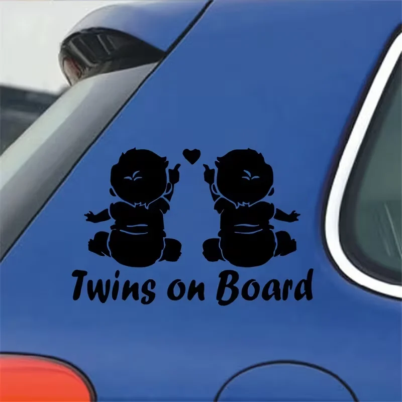Versatile Vinyl Decal for Cars, Motorcycles, Laptops & More - Twins on Board Design Sticker for Bikes, Trucks, and Phones - Dura