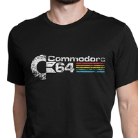 Vintage Commodore 64 Top T-shirt Brand New Cotton T-shirt Camisas C64 Amiga Computer Geek Nerd 3D T-shirt O Collar Tops