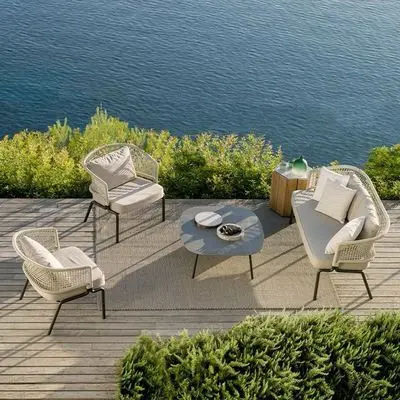 Nordic outdoor sofa, balcony, villa, coffee table, two person combination