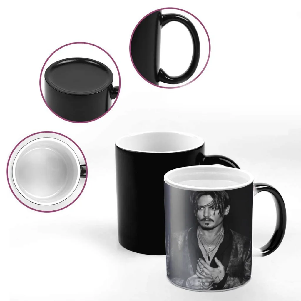 Johnny-Depp-One Piece Coffee Mugs And Mug Creative Color Change Tea Cup Ceramic Milk Cups Novelty Gifts