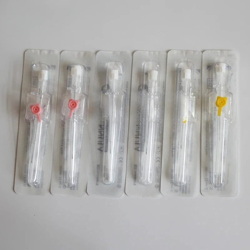 10pcs IV Cannula with Injection Port & Wings Sterile I V Catheters 20G 22G 24G Veterinary Equipment