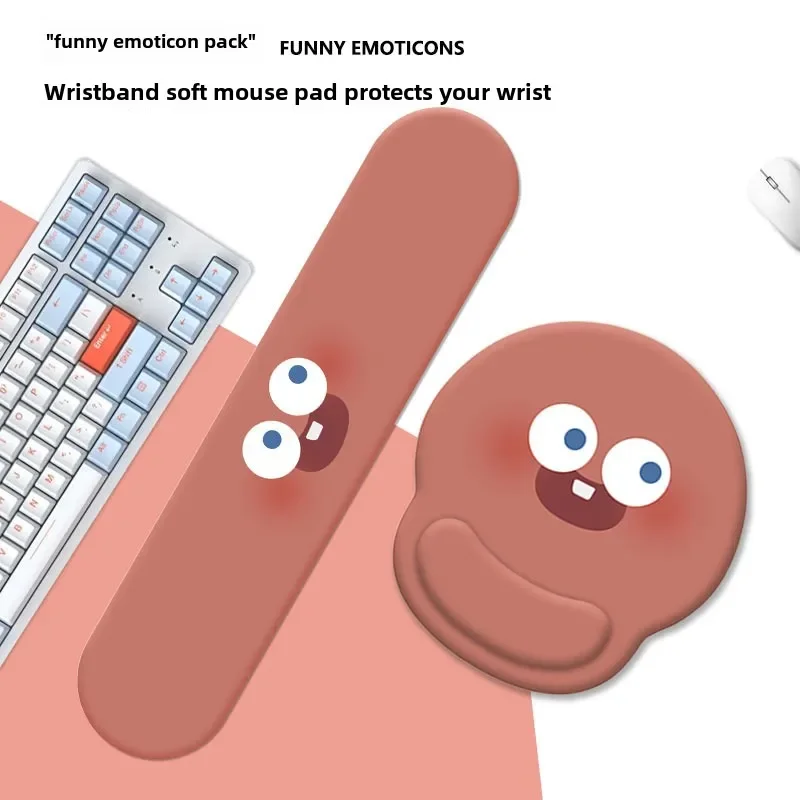 Cute Emoji Wrist Guard Mouse Pad For Keyboard wrist pad Support Silicone Office Thick And Comfortable Wrist Support Anti Slip