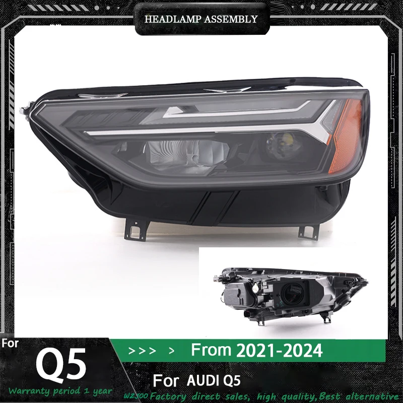 

Fit For 2021-2024 Audi Q5 headlight assembly, American version, LED daytime running light, steering LED lens accessories