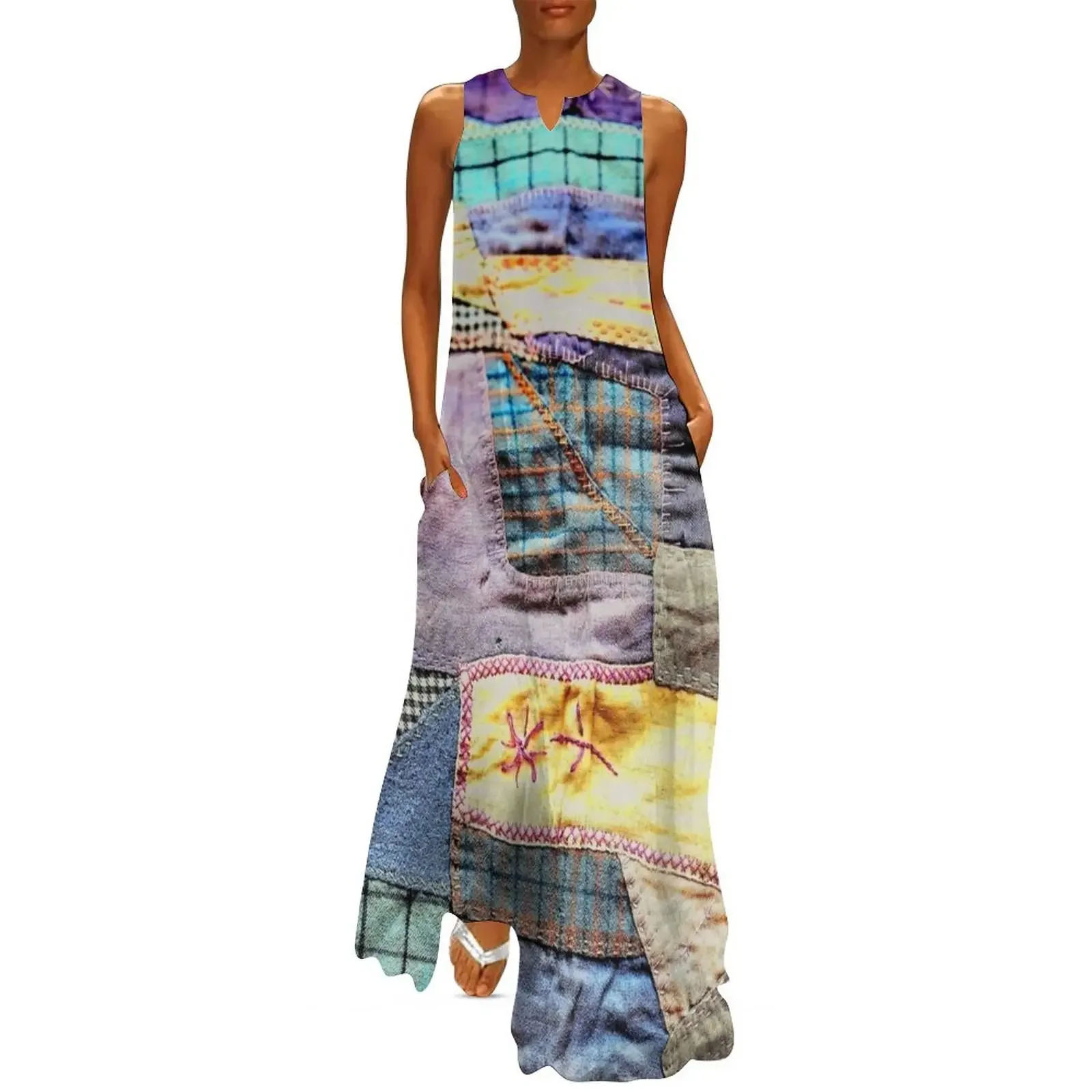 

A crazy quilt kind of day Long Dress clothing women summer 2025 Womens dresses prom dress 2025 Women's summer dresses Dress