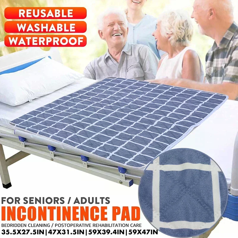 Washable Incontinence Bed Pad Reusable Changing Pad Sheet Mat Nappy Mattress Protector Waterproof Cover Kids Adult