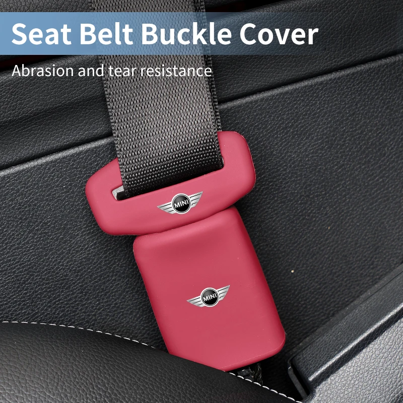 Silicone Car Seatbelt Buckle Protective Cover Interior Supplies For MINI Cooper R55 R56 F55 F56 R57 R58 R59 R60 R53 R52 Cabrio