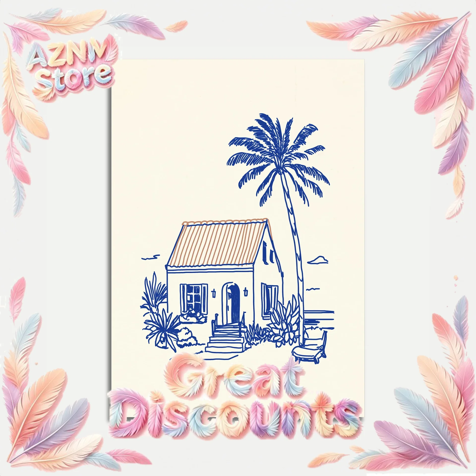 Casa Espanol Print, Ink Bleed Style, Spanish Retro Wall Art Spain House Summer Aesthetic Decor Gallery Wall Home Inspo 2026