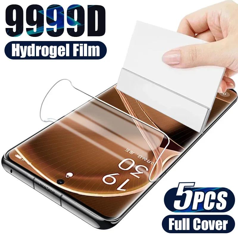 5Pcs Screen Protector For OPPO Find X3 X5 Lite X6 Pro X3 NEO Hydrogel Film For OPPO Reno 10 9 8 7 6 5 Pro Plus Lite 7 Z 5G Film