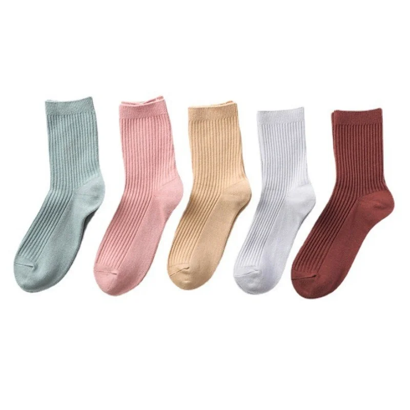 Women Socks 100 Cotton Fashion Trend Solid Color Women\'s Socks Pure Cotton Woman Socks Happy Girls Socks Short Crew Ankle Socks