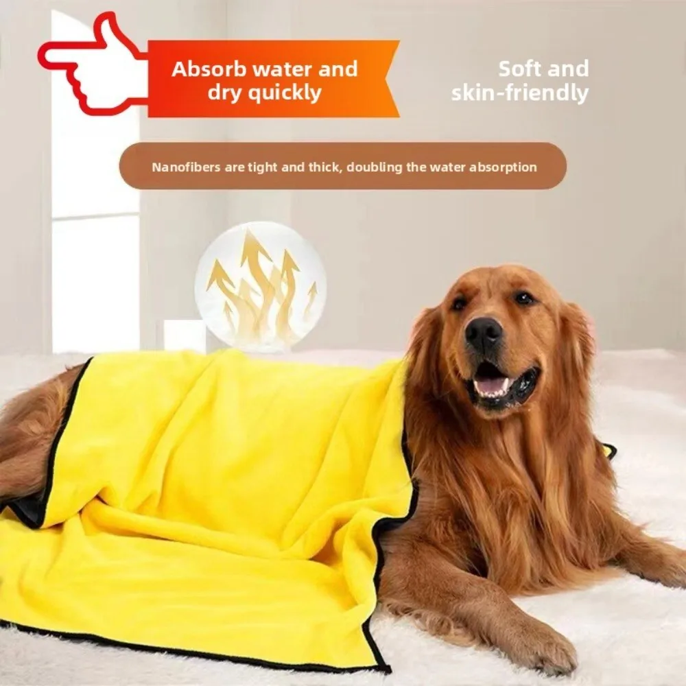 

Soft Thick Coral Fleece Pet Bath Towel for Dogs and Cats Quick Dry Absorbent Puppy Kitten Drying Cloth Ideal for Home Travel