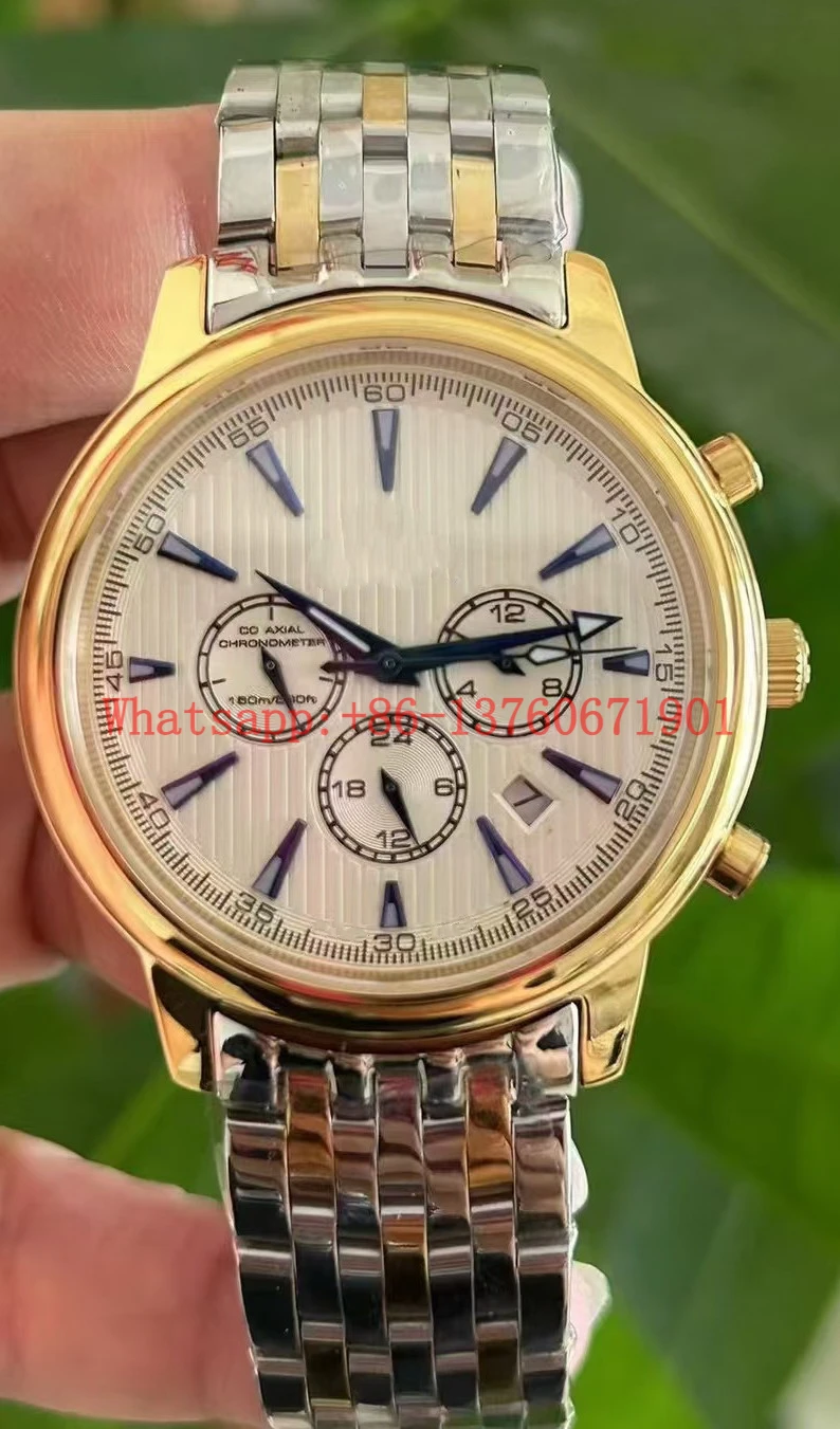 Luxury New Mens Mechanical Watch Automatic Watches Stainless Steel Silver Yellow Gold Black Blue Fashion Wristwatch 42mm
