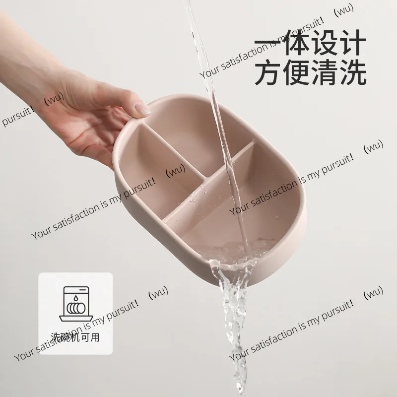 Student lunch box, silicone grid, microwave oven heating, bento box, fruit box, office worker portable lunch box