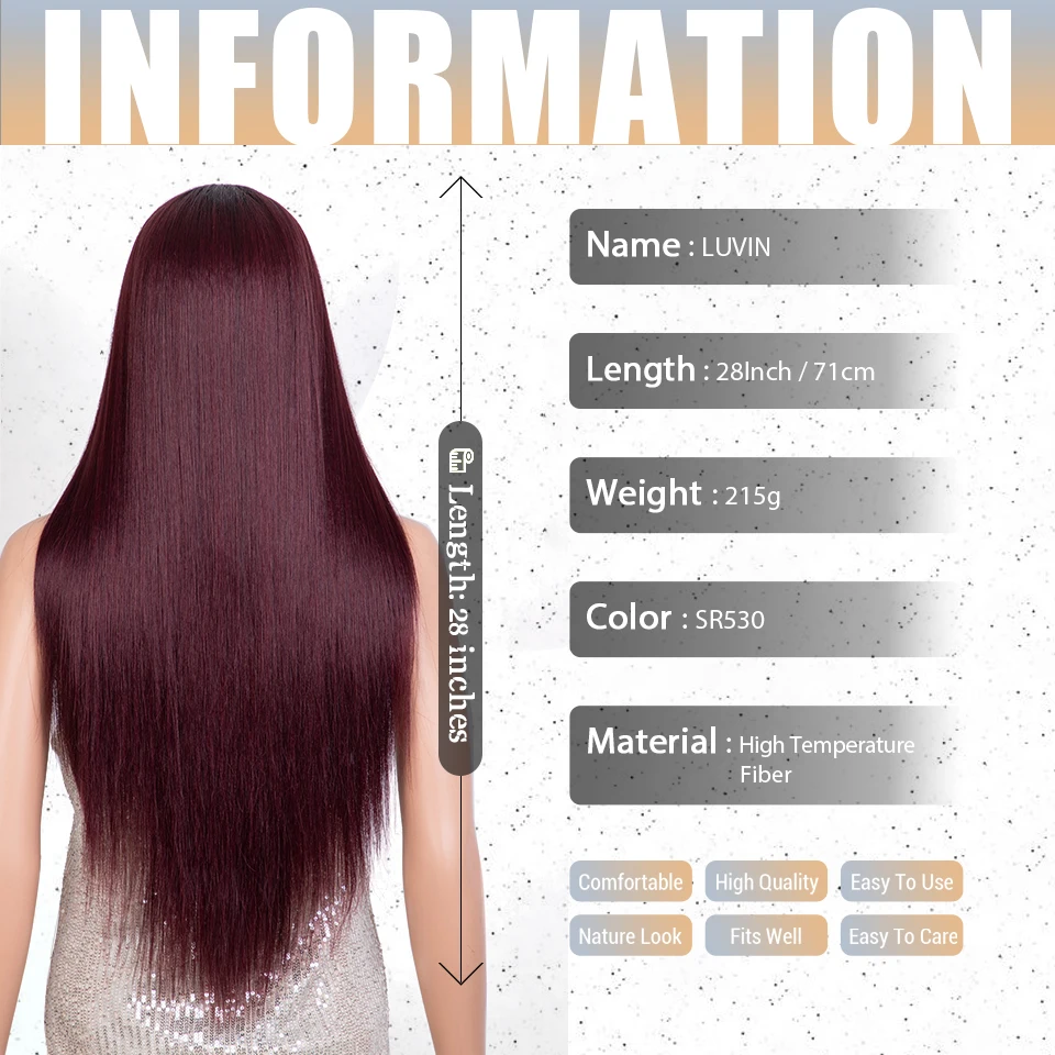 Synthetic Lace Front Wigs Straight Lace Wig 28 Inch Ombre Brown Blonde Wig Heat Resistant Fantasy Cosplay Party Wigs For Women
