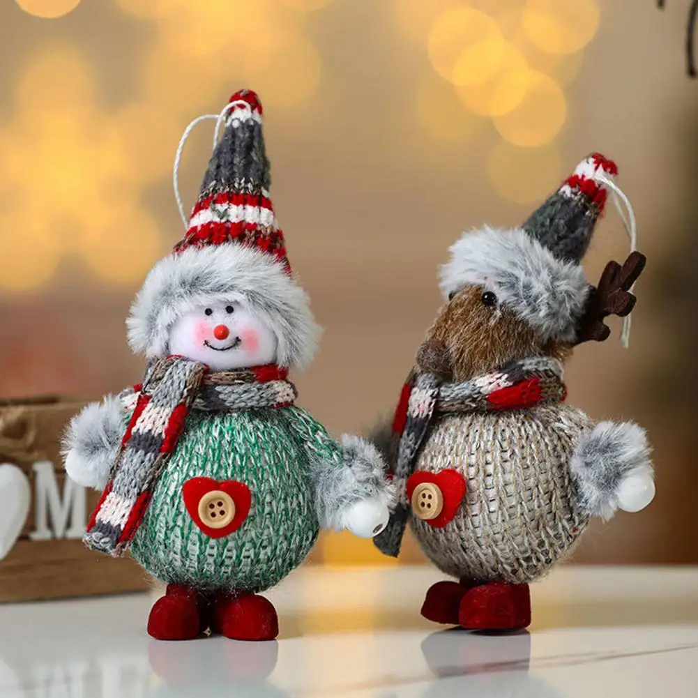 Christmas Plush Dolls New Year Hanging Ornament Reindeer Snowman Santa Claus Standing Doll Navidad Christmas Tree Decoration2024