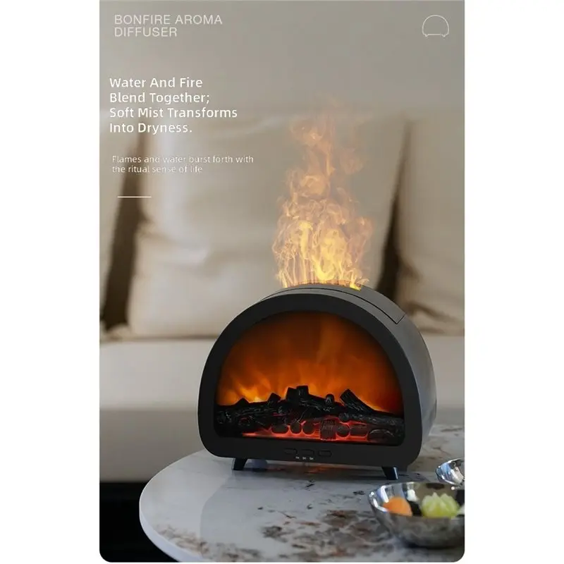 ABNM Fireplace Decorative Lantern Night Light For Party Christmas Holiday LED Simulation Log Flame Home Gift Decor Lighting