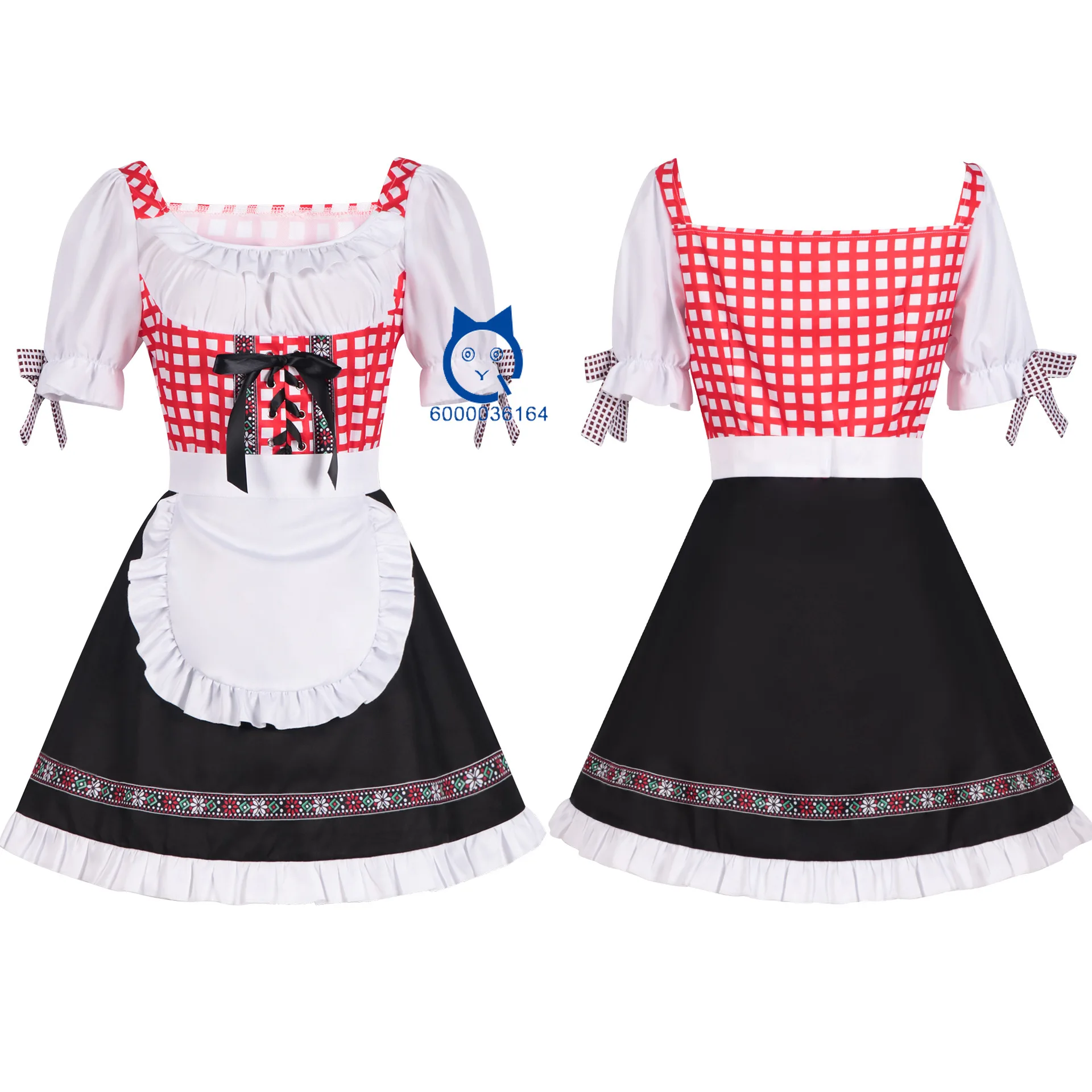 

Adult Bavarian Halloween Cosplay Costume Female Beer Clothing Oktoberfest Pink Dress Ruffle Lace Fancy Masquerade Party Uniform