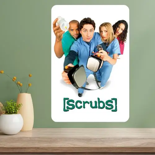Scrubs Metal TV Show Poster Sign