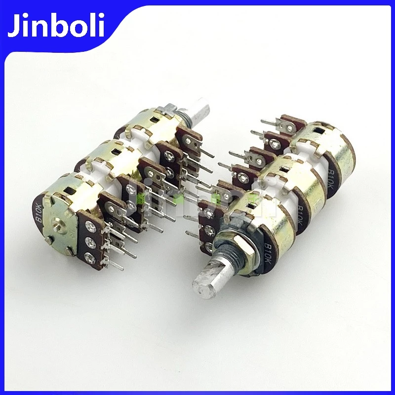 1PCS 16-type 6-link B10K Fever Amplifier Audio multi-channel High And Low Gain Volume potentiometer, Handle Length 15MM