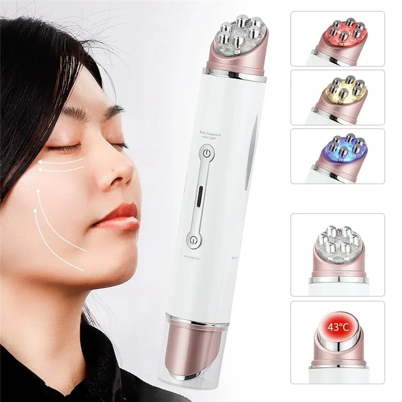 A63Z Upgrade Mini EMS Eye Massager, Heating Eye Lifting Massager Anti-Wrinkle LED Light Therapy Beauty Device