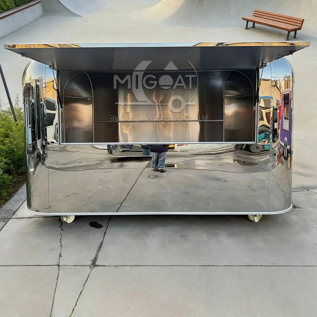 Stainless Steel Mobile Food Trailer Commercial Multi-Function Snack Cart Outdoor Fast Food Catering Truck for Business