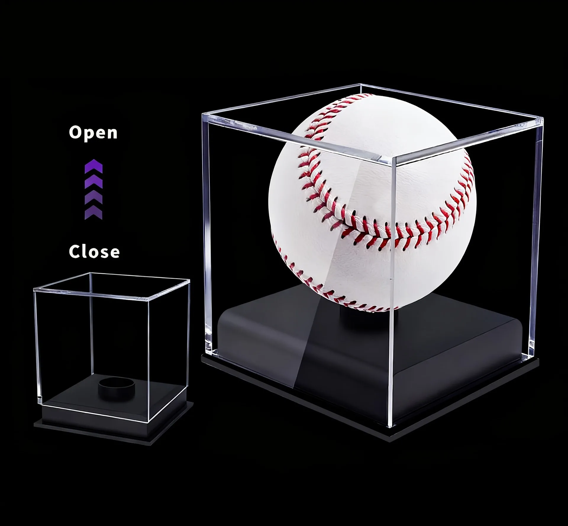 Caja de acrílico de calidad para exhibir pelotas de béisbol, golf y tenis, estuche transparente para guardar recuerdos.
