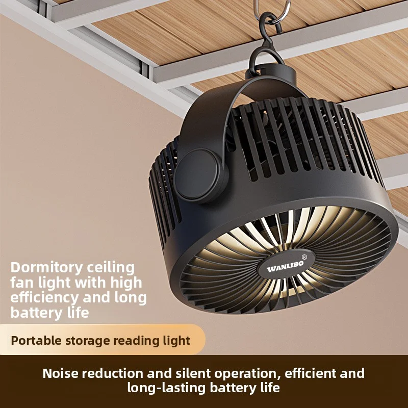 Desktop fan, multi-function circulating fan, tripod, outdoor camping lighting fan, hangable small fan
