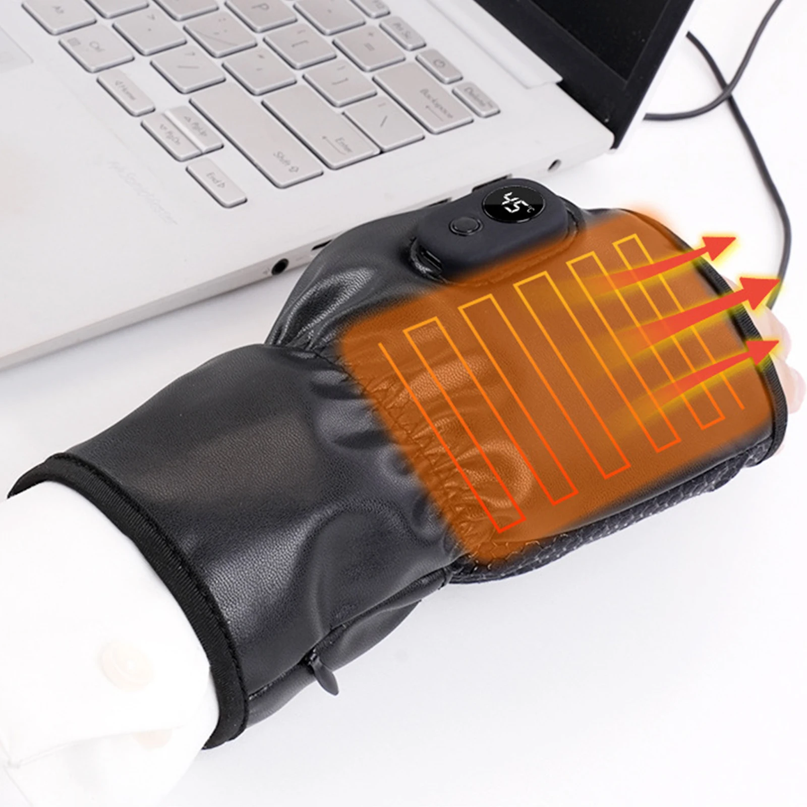 

Rechargeable USB Fingerless Electric Hand Warmers 3 Levels Temperature Thermal Gloves for Cycling Running Driving Hiking Walking