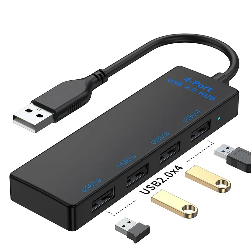 4Port USB 3.0 Hub Versatile Splitter for Computers And TVs High-Speed USB Hub for Office Study Entertainment