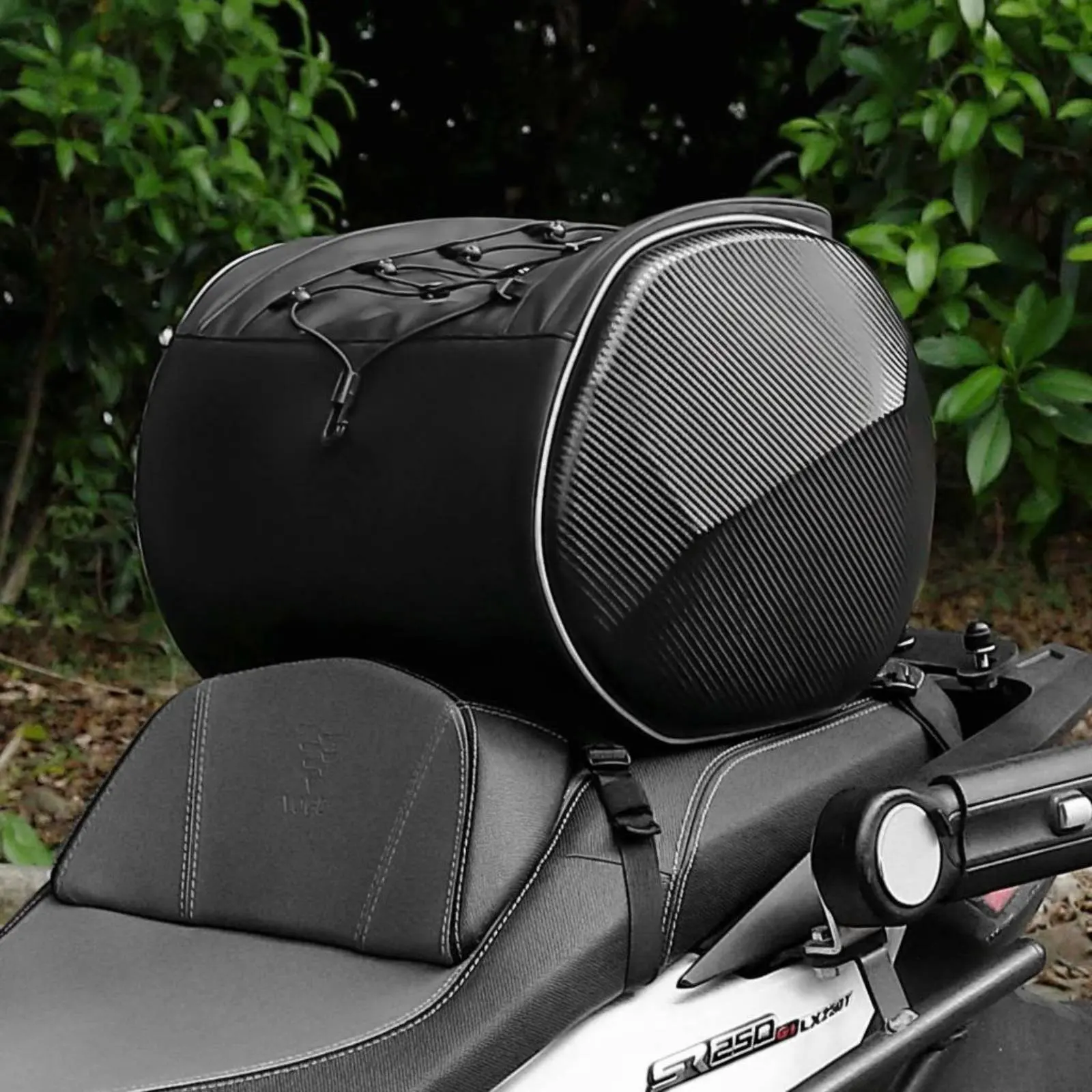 Helmet Storage Bag Long-Lasting Motorbike Travel Bag Motorcycle Tail Pack Tear-Resistant Reflective Strips for Riders