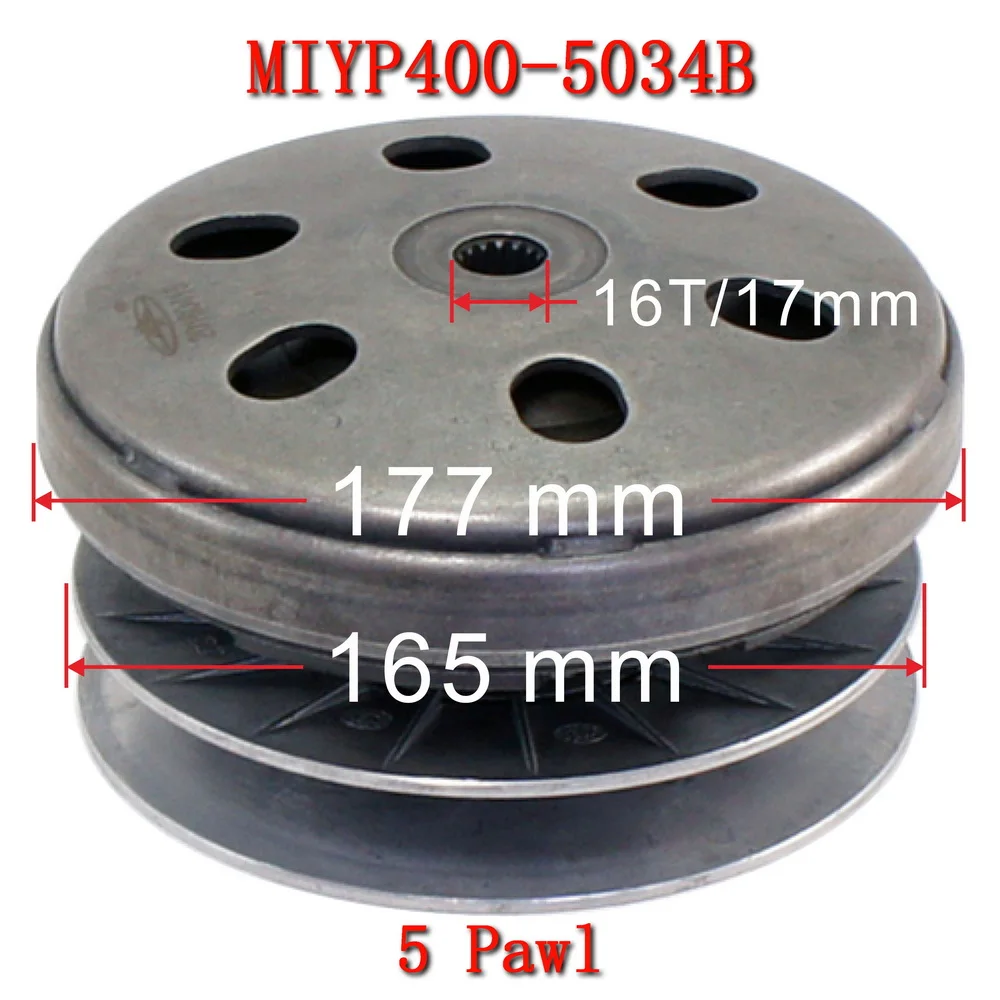 

Motorcyle CVT Rear Clutch Pulley Assy 5 Pawl YP400-5034B For Linhai Yamaha 400 Keeway Jinlang Feishen Scooter ATV Accessories