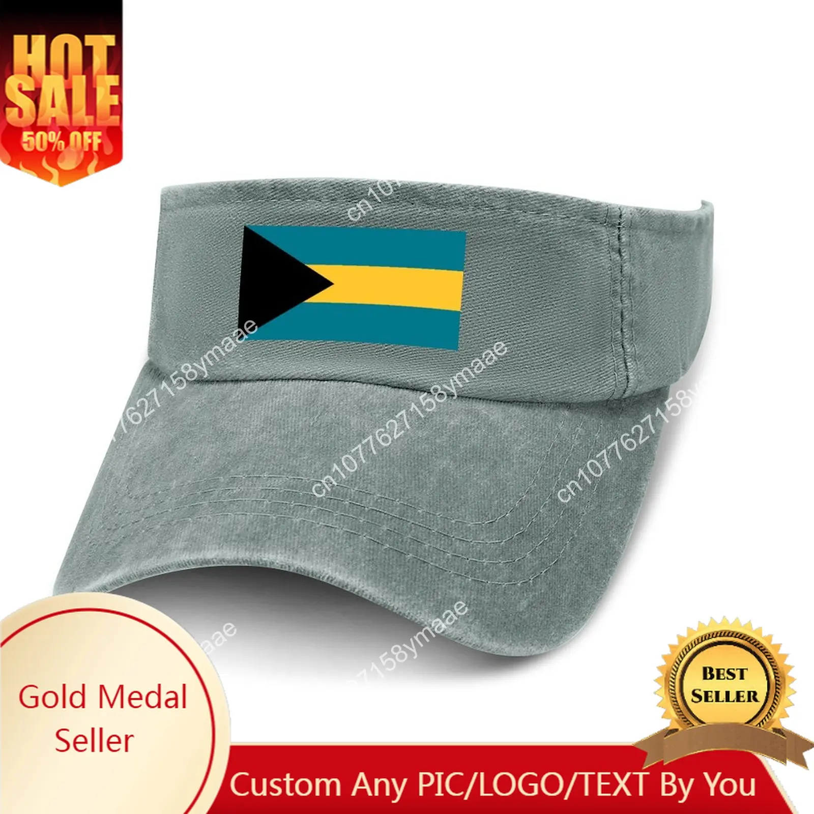 

Bahamas Flag Sun Visor Leaky Top Cowboy Hats Mens Womens Customize DIY Cap Sports Baseball Tennis Golf Caps Empty Open Top Hat