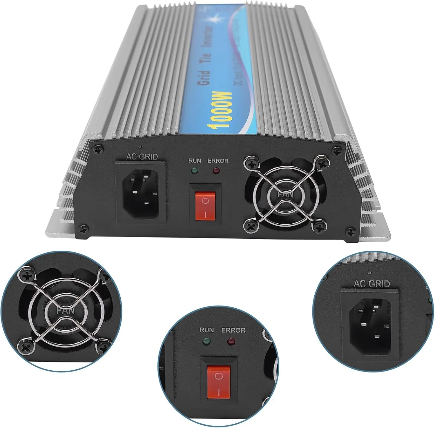 

Солнечный инвертор до 1000 Вт, сетчатый инвертор, MPPT, чистая синусоида, солнечный вход постоянного тока 10,8-32 В, выход 90-140 В переменного тока, для солнечных панелей 18 В