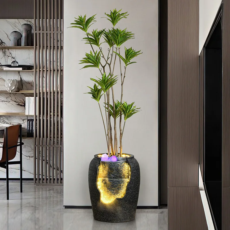 European-style flowing water fountain living room feng shui wheel circulating water humidifier living room landscape decoration