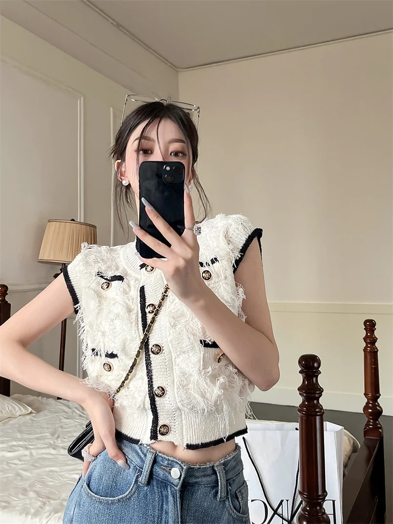 

Elegant Button White Feather Shirt Women Tassel Cardigan Blusas Mujer De Moda Korean Y2k Tops New Spring Blouse Shirts Vest