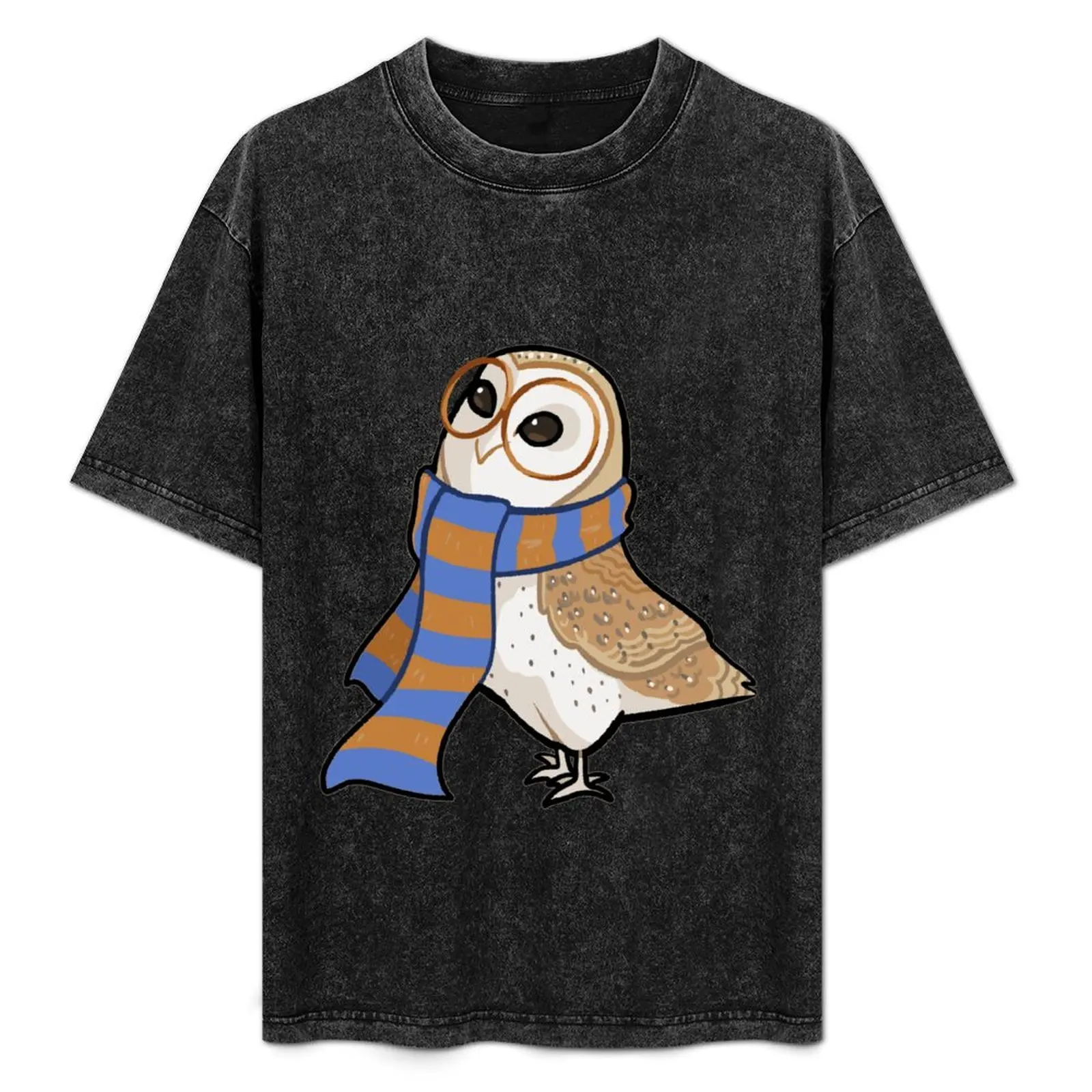 Smart Barn Owl with Scarf T-Shirt graphic t shirt vintage anime stuff big and tall t shirts for men