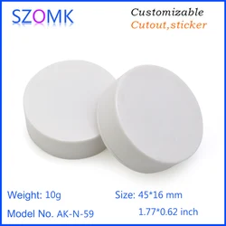 1 piece 46*16 white abs plastic round shape base housing linn junction enclosure ultrasonic welding device