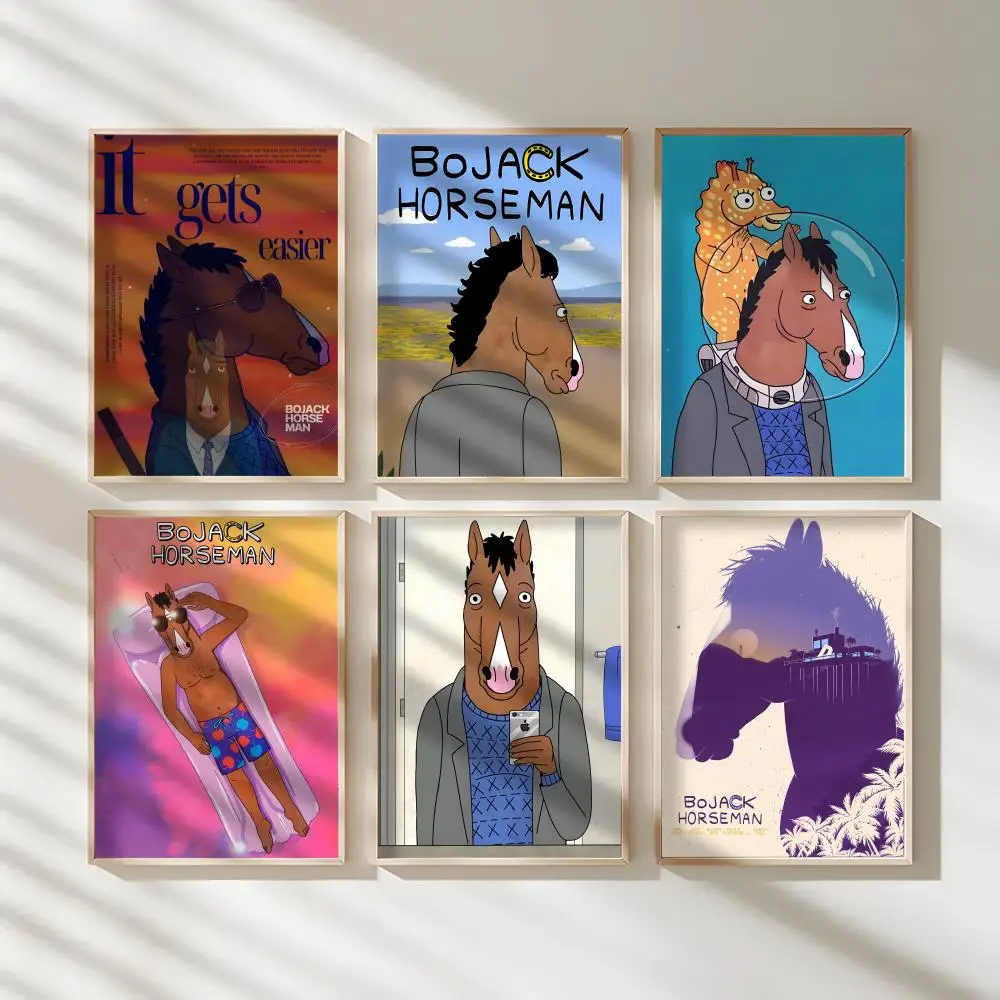 Anime B-BoJack H-Horsemans Poster Waterproof Canvas Art Wrinkle Free Wall Hanging For Home Living Room Bedroom Decor