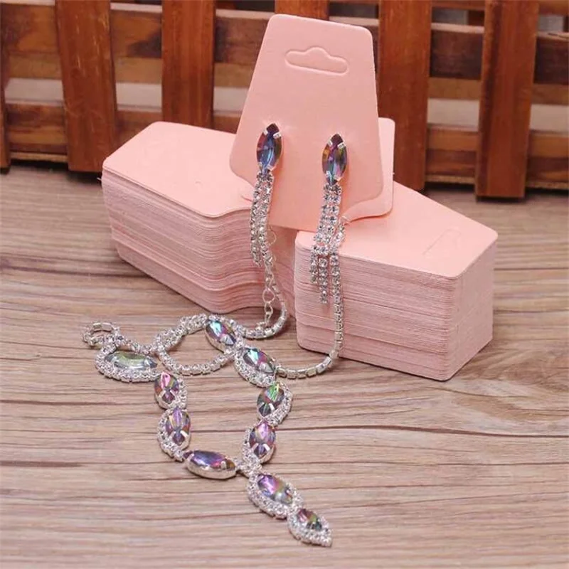 4.5x12cm 100 Card Jewelry Set Card Paper Necklace/Bracelet/Hair Accessories Display Label Card Shoe Studs/Hanging Ear Label Card