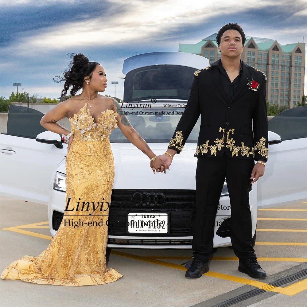 فستان كلاسيكي للحفلات الراقصة على شكل زهرة للنساء حورية البحر سباركلي رداء حفلات الزفاف مخصص ذيل محكمة بدون حمالات فيستدوس دي سيريمونيا