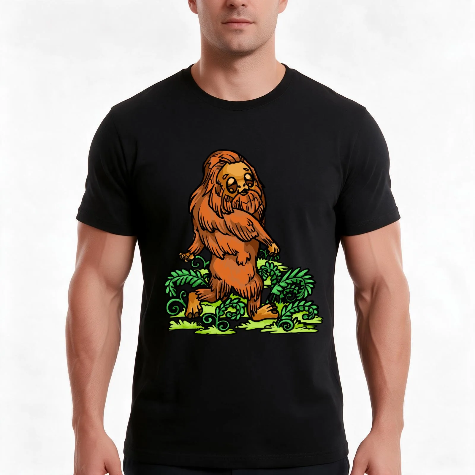 The Cutest Bigfoot Around! T-Shirt, Summer Casual Cotton Tee, Oversized Streetwear Tops, Vintage Graphic Print, Unisex Men Women