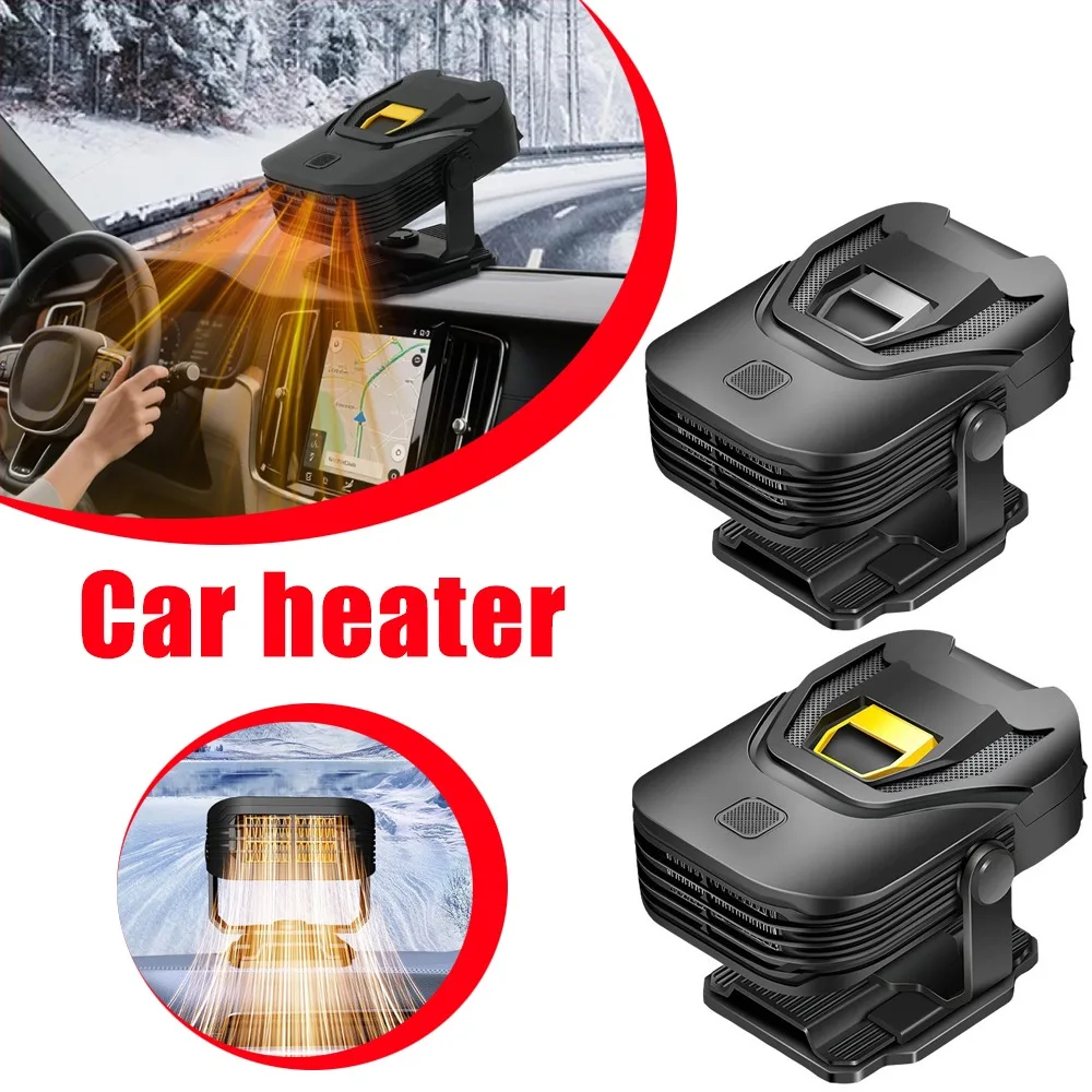 Car Space Heater Portable 12V Air Heater Defogger Window Defroster Quick Heating Windscreen Heater Fan Vehicle Mounted Heater
