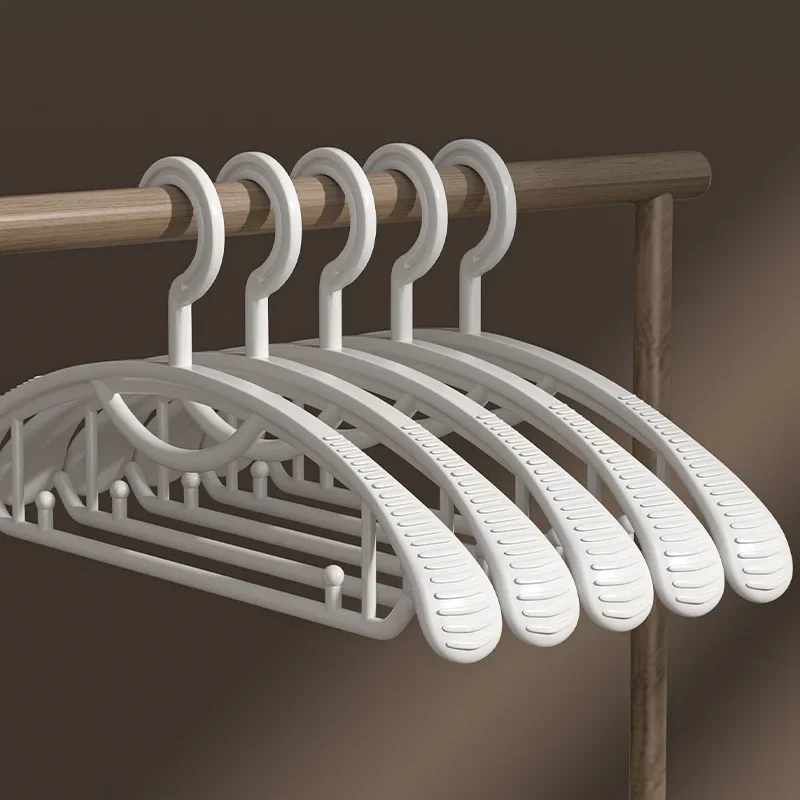 10PCS Wide Shoulder Household Clothes Hanger White Non-Slip Clothes Trousers Drying Rack for Coat Wardrobe Storage