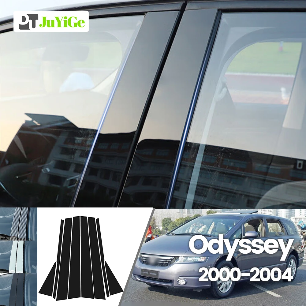 

For Honda Odyssey 2000-2004 2001 2002 2003 Bright Black Carbon Fibre Window Door B C Sticker