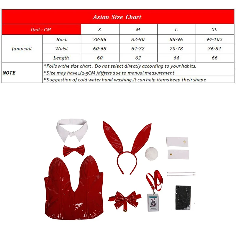 ROLECOS Game HMS Anniversary New Taihou Bunny Costume Red Leather Women Jumpsuit Halloween Activity Party Role Play Outfits