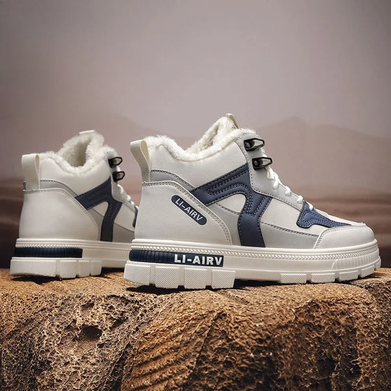 

Casual Male Winter Sport Shoes New in Men's Snow Sneaker Boots Fashion Comfortable Brands Fleece Cotton Shoe Thick Plush Luxury