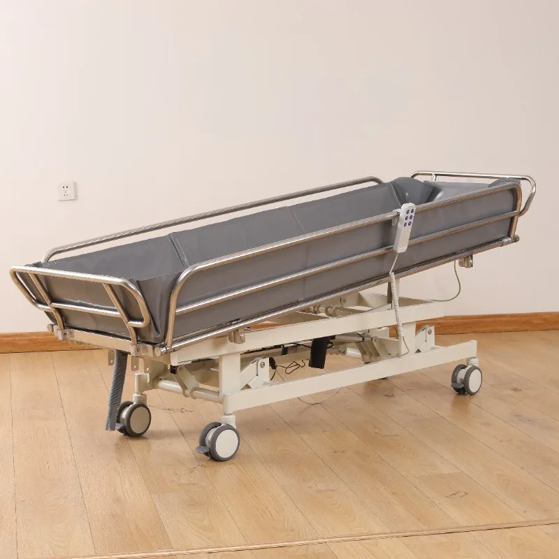 Shower Bed Tilting Manual Vichy Shower Bed Hospital Auxiliary Equipment Massage Bed Movable Wheels 3 Years Warranty 200 Kg