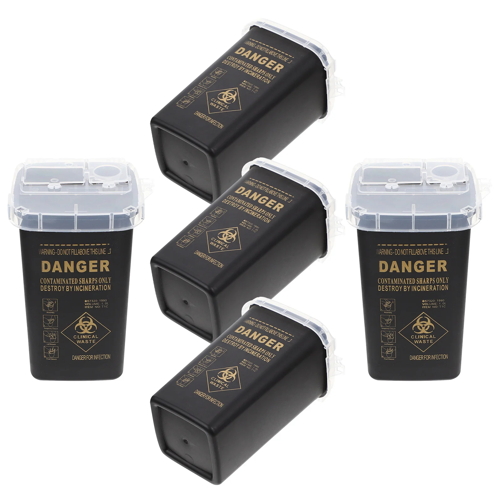 

5Pcs Sharps Collection Bin Bright Color Safe Needle Disposal Container for Tattoo Beauty Salon Medical Waste Management