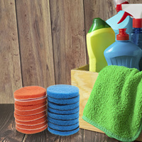 24pcs Cleaning Sponge Scrubbing Pads Round Scouring Pad For Kitchen Bathroom Floor Drill Brush Durable Non Scratch Replacement